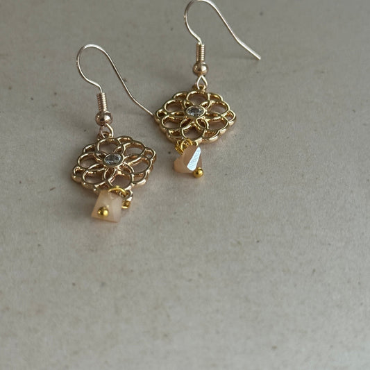 18K Gold Plated Dangle Earrings | Classic Elegance Handmade Jewelry - Distinct Designs