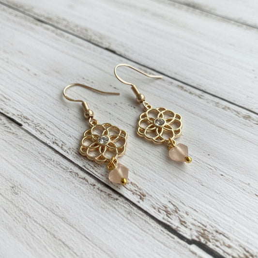 18K Gold Plated Dangle Earrings | Classic Elegance Handmade Jewelry - Distinct Designs