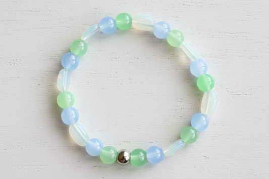 Coastal Stackable Beaded Bracelet Set Stretch | Beach-Inspired Jewelry