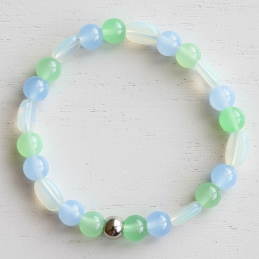 Coastal Stackable Beaded Bracelet Set Stretch | Beach-Inspired Jewelry
