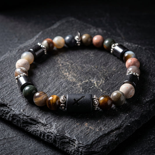 Men's Sagittarius Zodiac Natural Stone Bracelet | Handmade Jewelry