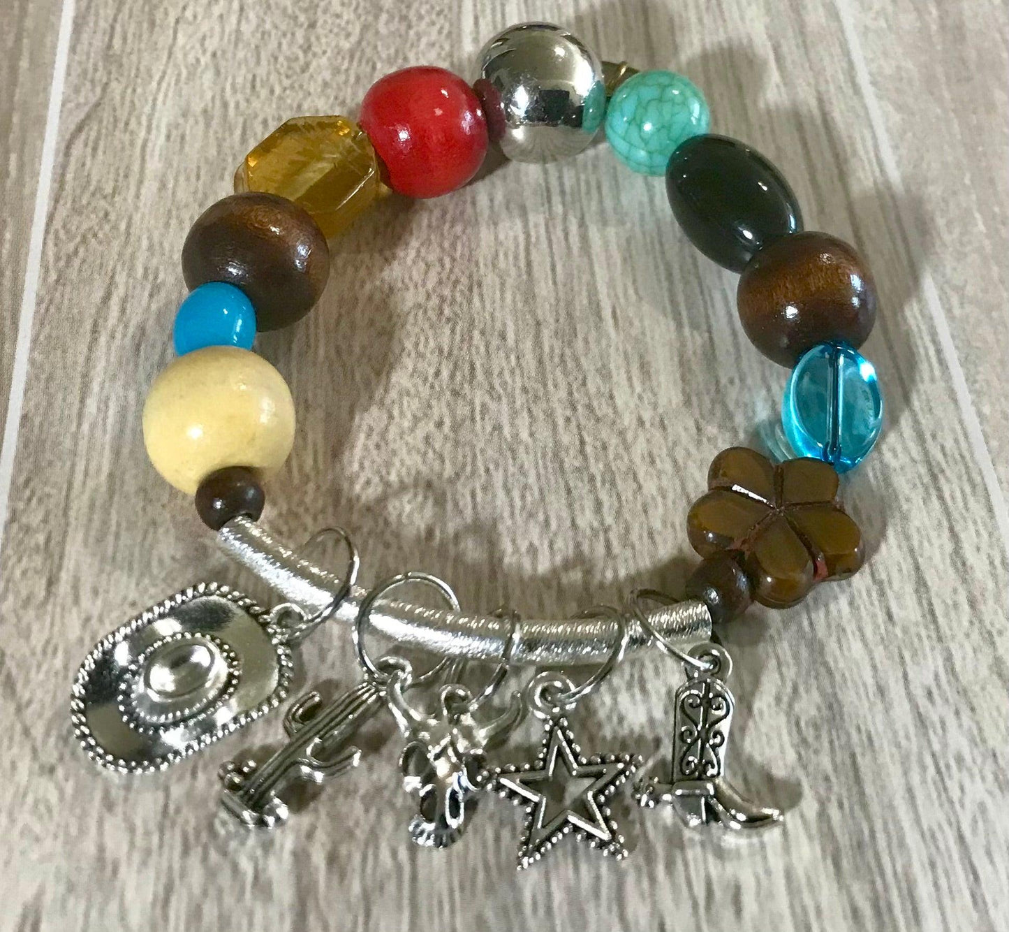 Hey Y'all Western Bracelet | Unique Mixed Media Handmade - Distinct Designs