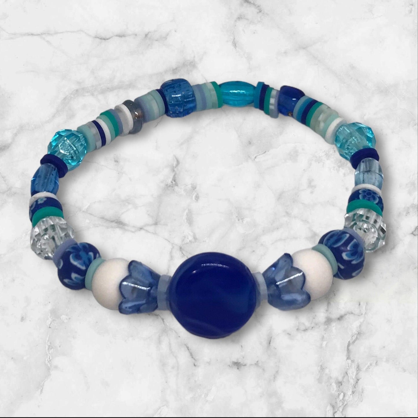 Blue Bell | Stretch and Leather Bracelets - Distinct Designs