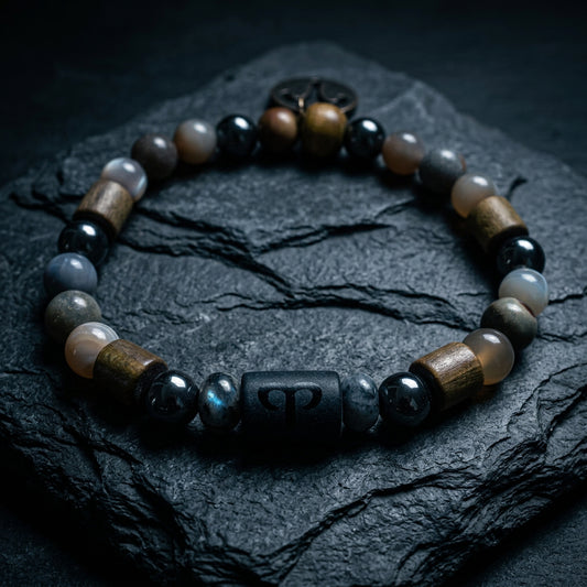 Aries Zodiac Men's Handmade Beaded Bracelet Natural Stone Wood Astrology Jewelry