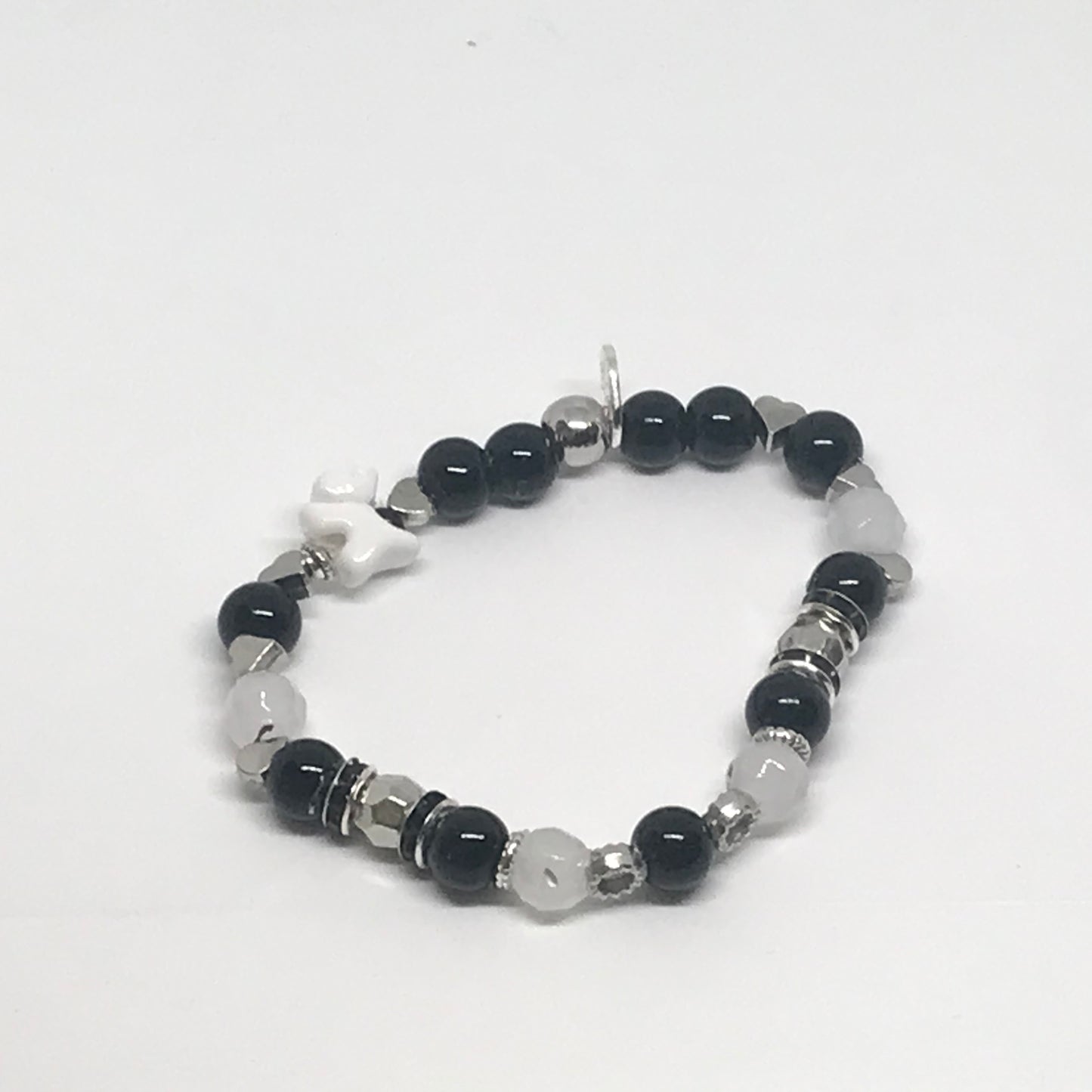 Stainless Steel and Stretch Bracelet Set | Personalized & Word Bead Handmade Jewelry