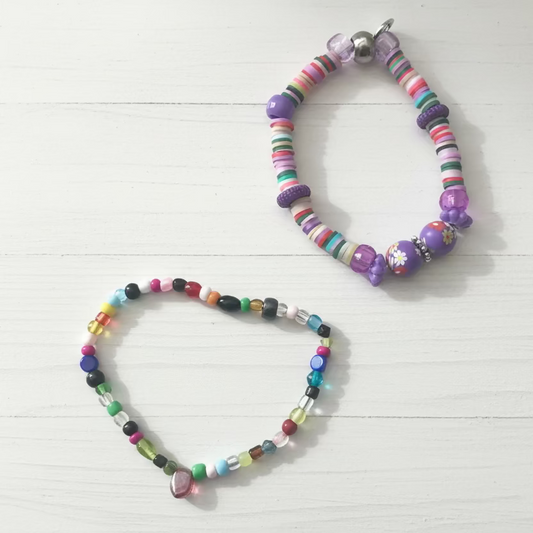 Silent Lady Sails | Bracelet Set Vibrant Boho Handmade Mixed Materials - Distinct Designs