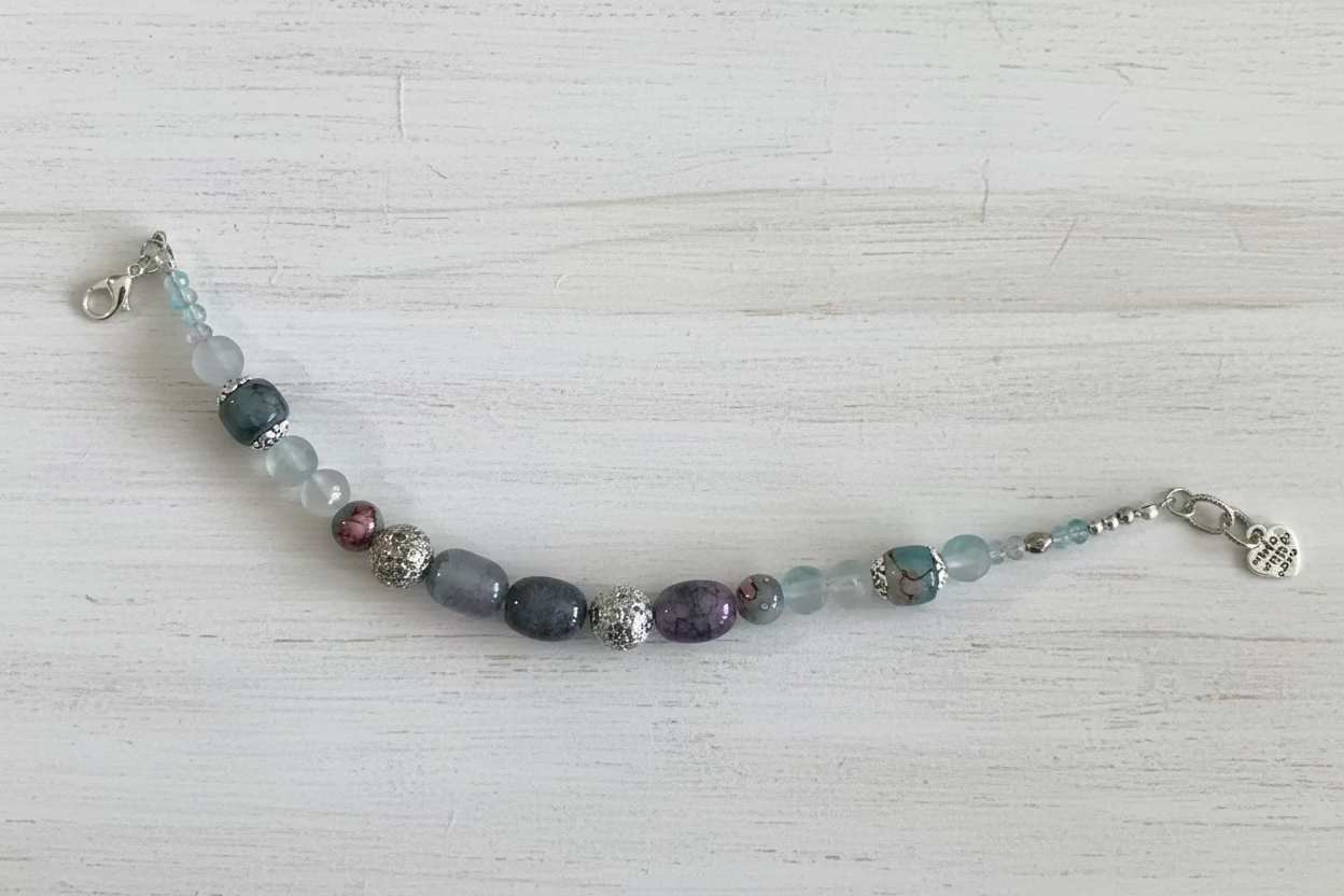 Iridescent | Handmade Nickel Free Glass Bead Bracelet - Distinct Designs