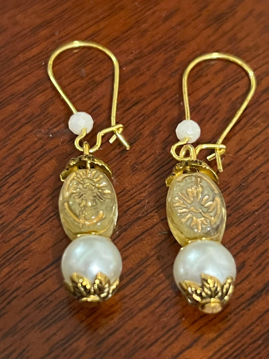 Pearl Dangles Earrings | Czech Glass & Pearl Beads Dangles - Distinct Designs