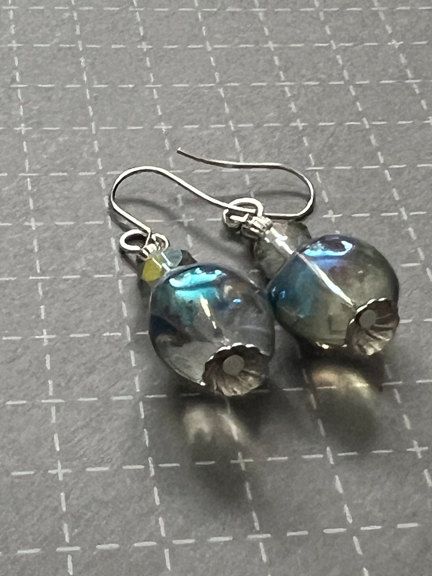 Night Shimmer Earrings | Handcrafted Iridescent Glass Dangles