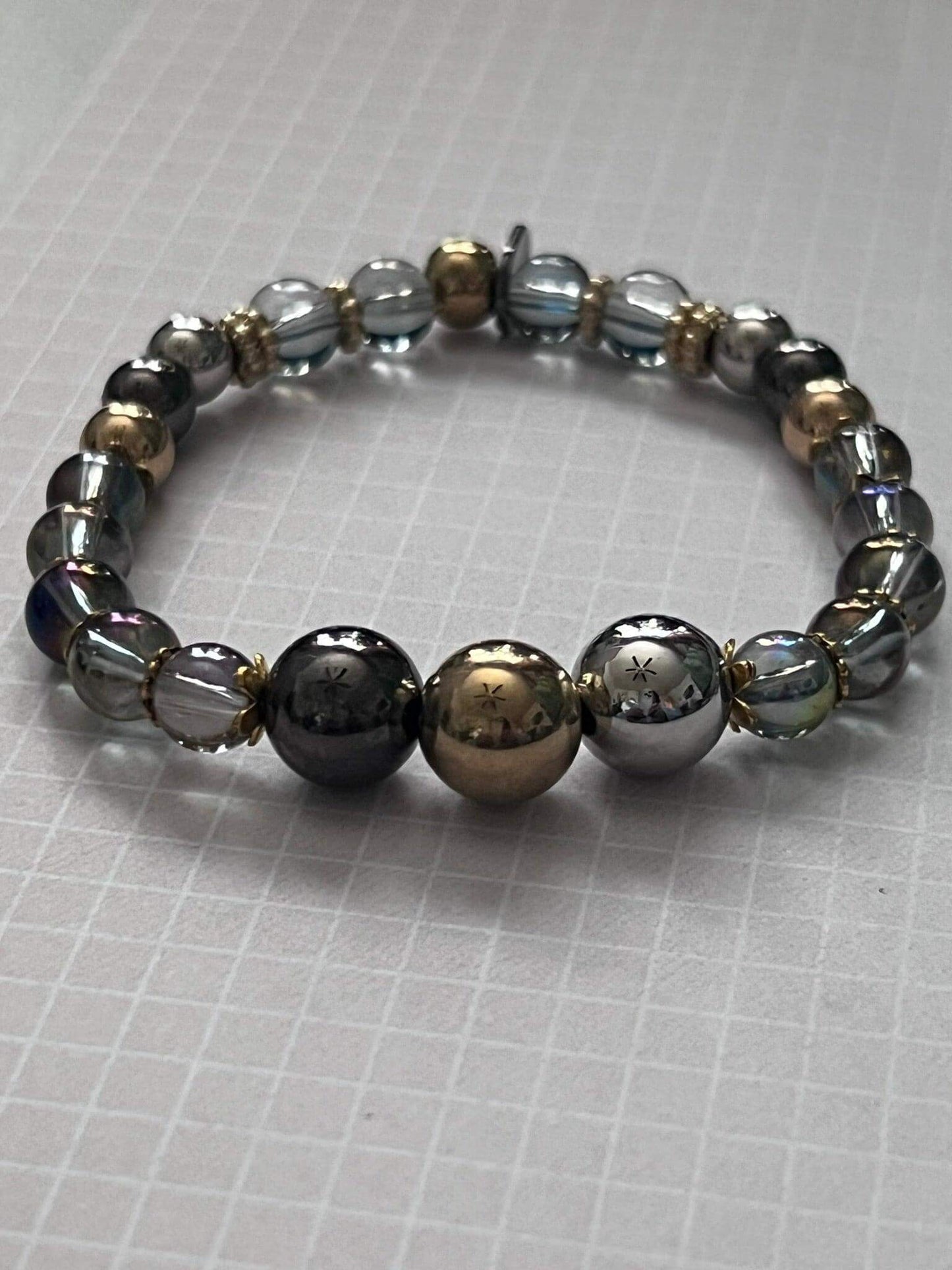 Next Galaxy Bracelet | Stackable Iridescent Glass Beads - Distinct Designs