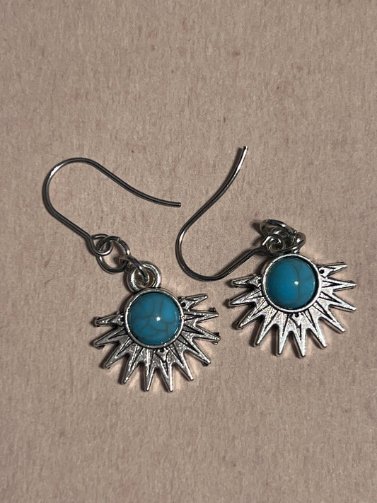 Turquoise Sunrise Earrings | Southern Faux Turquoise Dangles