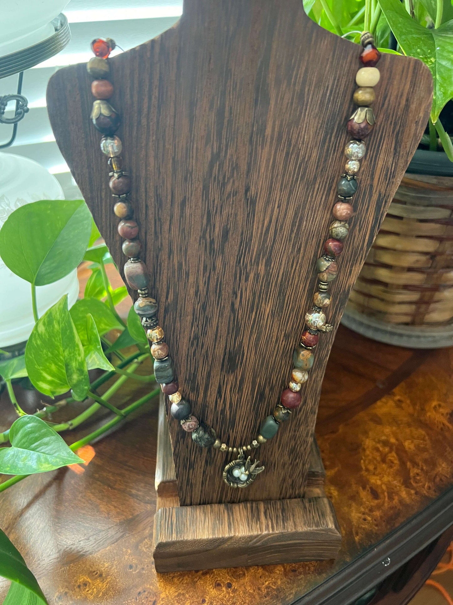 Bird's Nest Necklace | Bohemian Design Natural Gem Stones - Distinct Designs