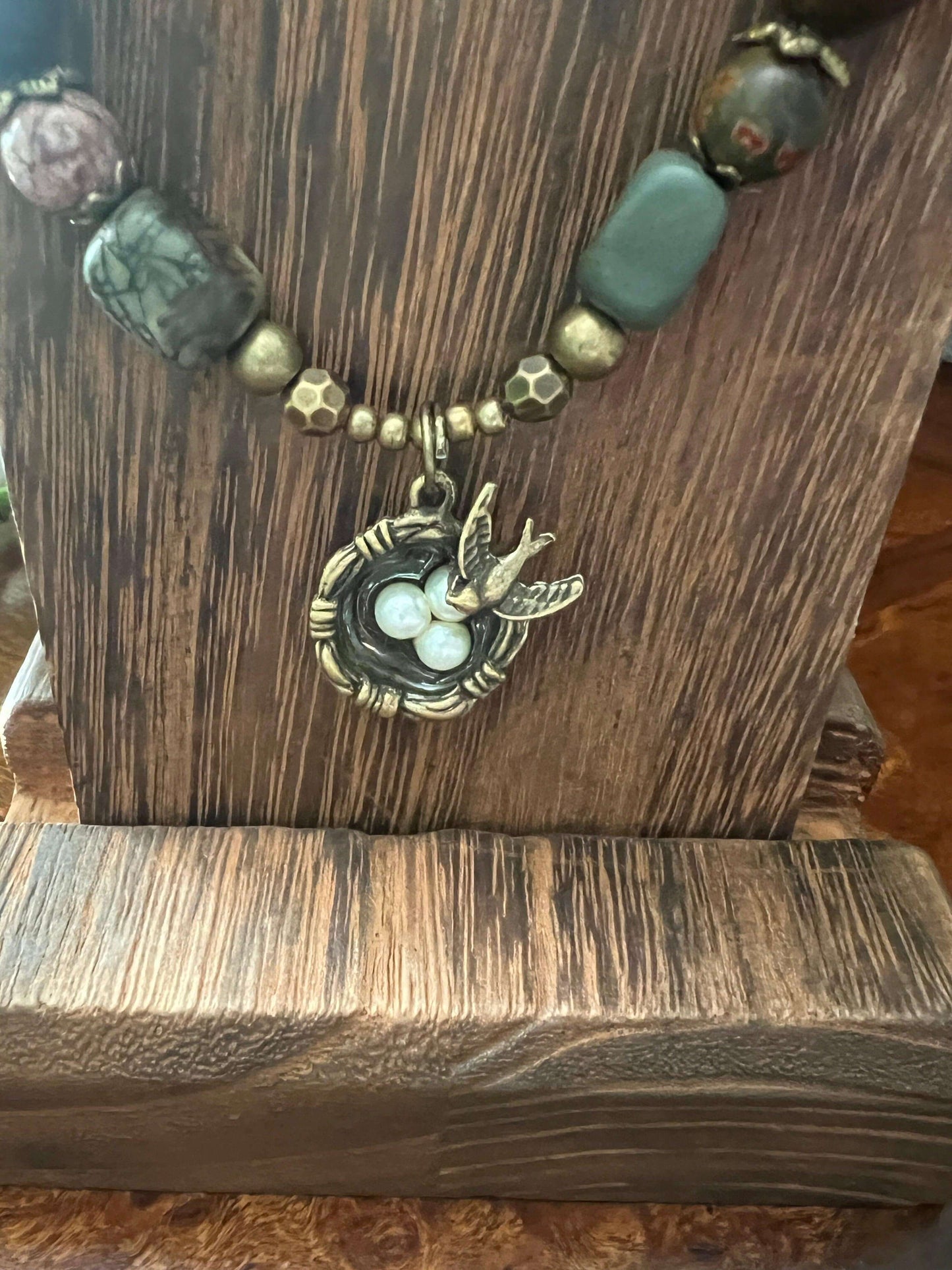 Bird's Nest Necklace | Bohemian Design Natural Gem Stones - Distinct Designs