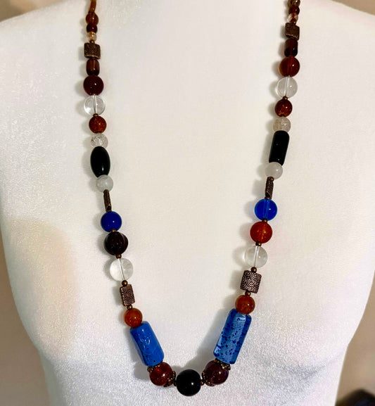 Glass Beaded Necklace | Eclectic Bohemian Handmade Jewelry