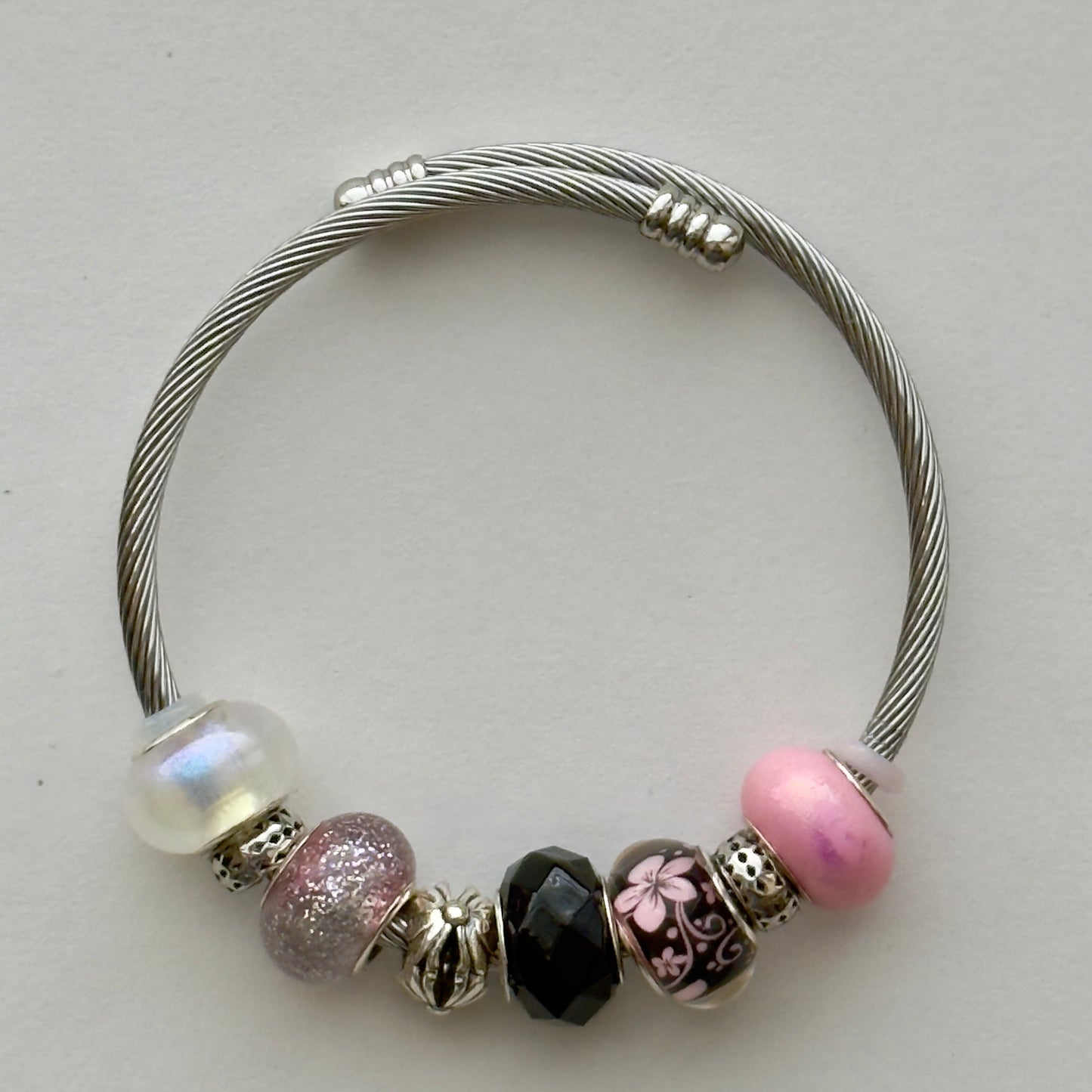 Pink Mimosa Bangle | Sophisticated Sparkle & Bold Elegance