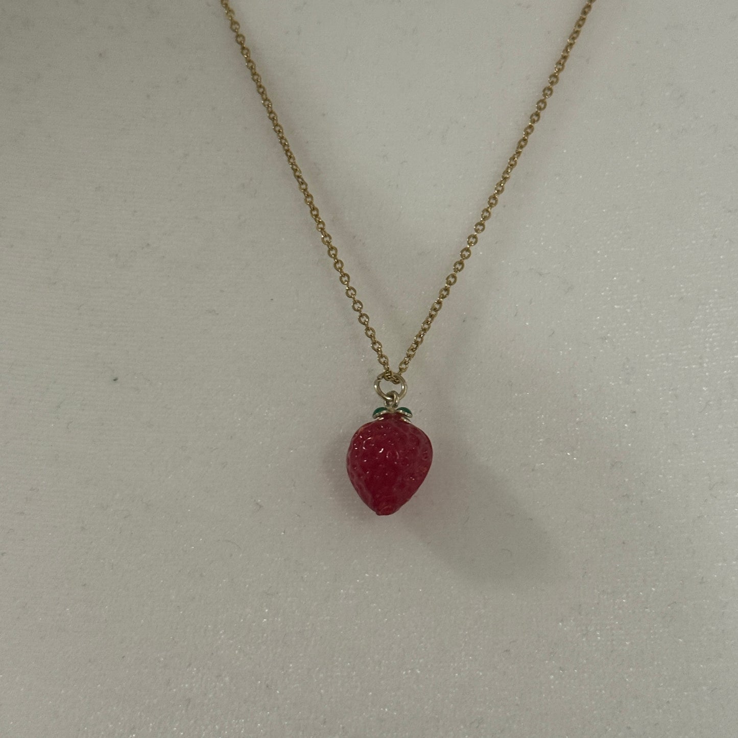 Strawberry Lampwork Pendant Necklace | Whimsical Flair