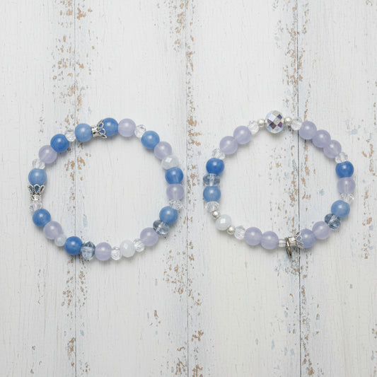 Glacier Glow Icy Blue Beaded Bracelet Set – Czech Glass Stack