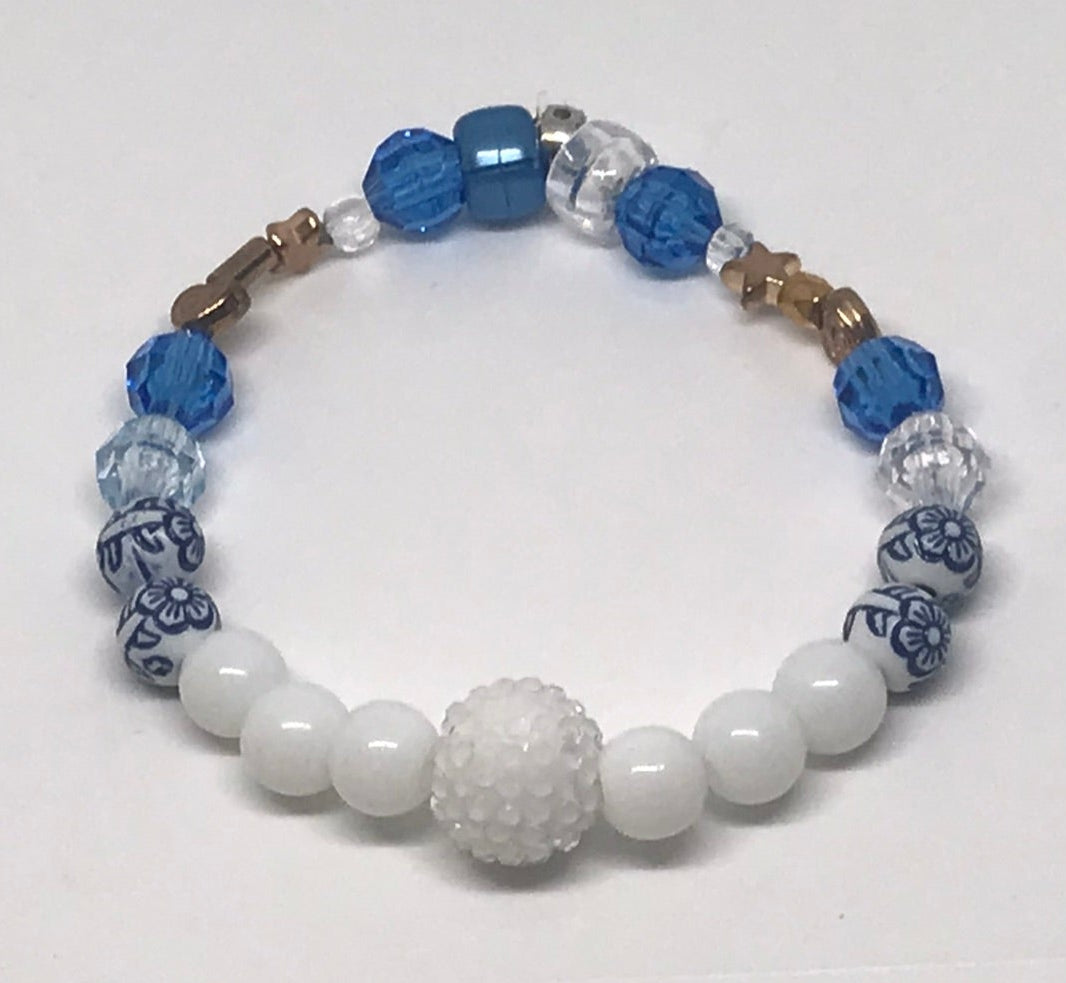 Floral Blue Bracelet Set | Bold Elegance & Confident Style