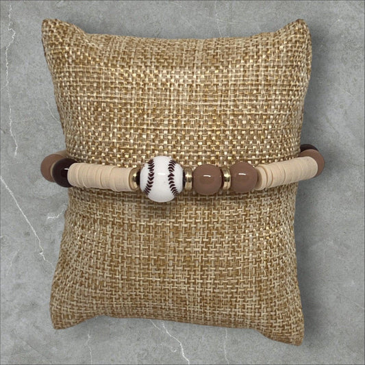 Homerun | Bracelet Sporty Clay Baseball-Inspired Accessory - Distinct Designs