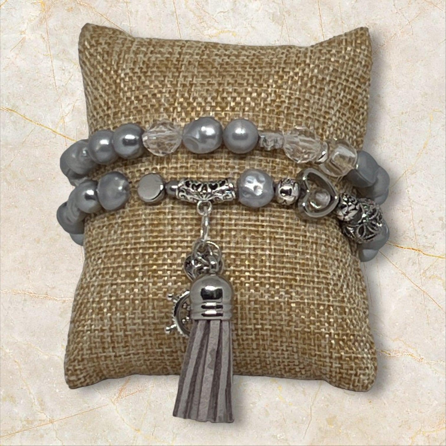 Coastal Chic | Classic Beachy Silver Bracelet Set - Distinct Designs