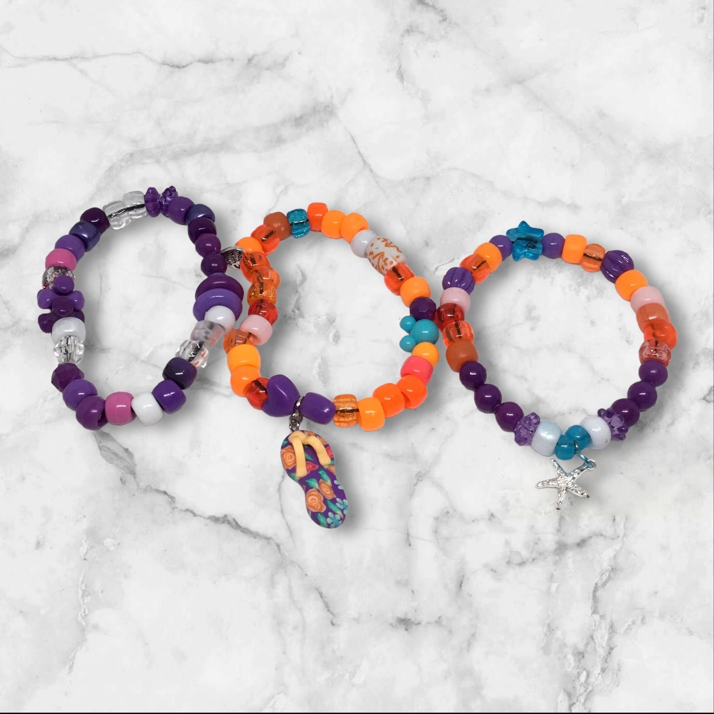 Sandy Walks | Colorful Unique Beachy Charm Bracelet Set