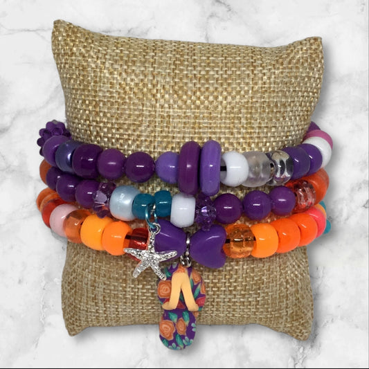 Sandy Walks | Colorful Unique Beachy Charm Bracelet Set