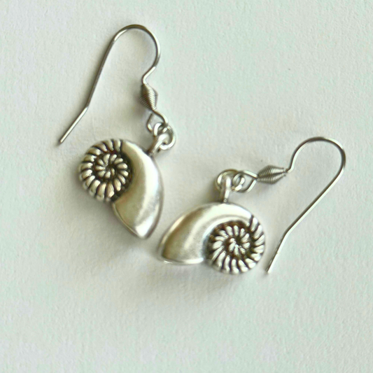 Conch Shell Earrings | Sterling Silver Coastal Dangle | Destination Island Jewelry