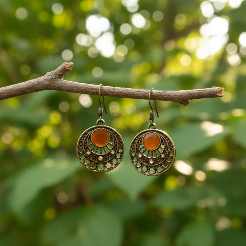 Antique Bronze Dangle Earrings | Boho Charm & Nature - Inspired Elegance - Distinct Designs