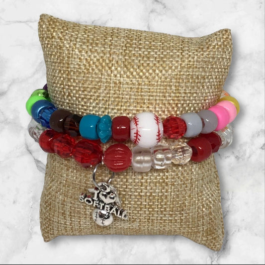Baseball Friendship Beaded Stretch Bracelet | Sport Chic Handmade Jewelry - Distinct Designs