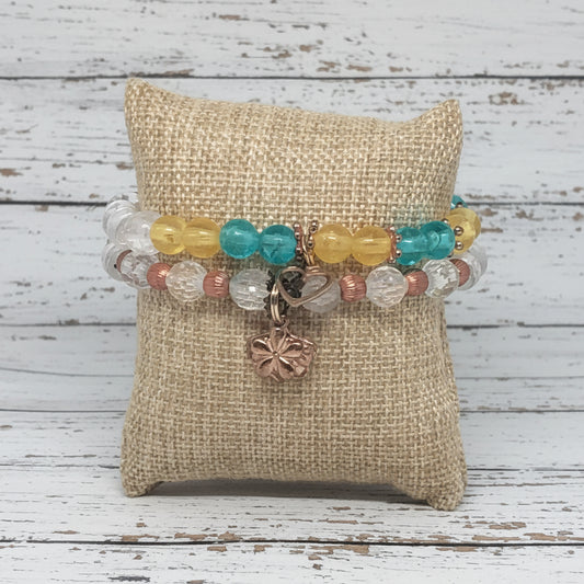 Beaded Beachy Bracelet Set | Coastal Landing Handmade Jewelry - Distinct Designs