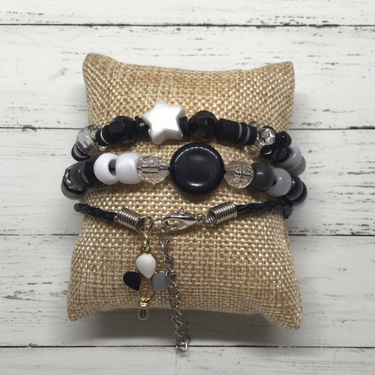 Beaded Friendship & Leather Bracelets Set | A Playful Pop Handmade Jewelry - Distinct Designs