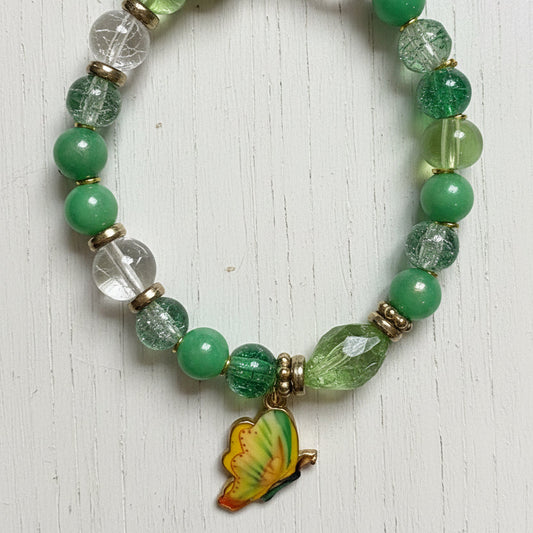 Beaded Glass Charm Bracelet | Nature - Inspired Elegance Handmade Jewelery - Distinct Designs