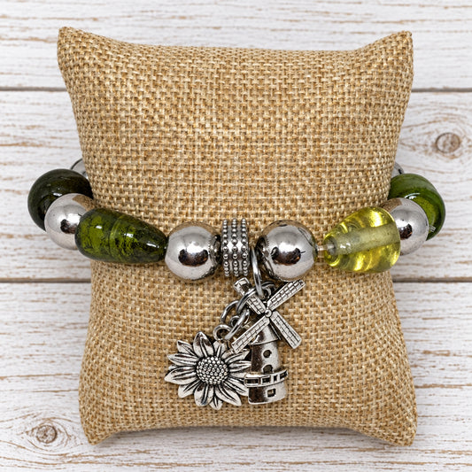 Beaded Lampwork Glass Bracelet | Classic Elegance Handmade Jewelry - Distinct Designs