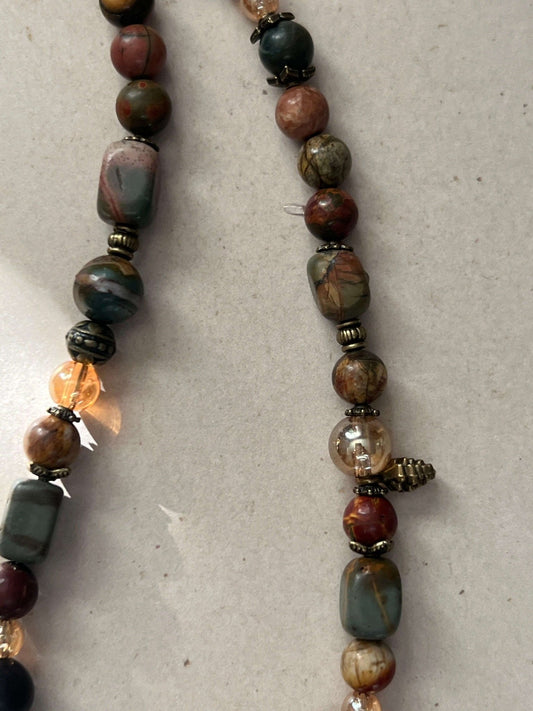 Beaded Natural Gemstone Necklace | Nature - Inspired Elegance Handmade Jewelry - Distinct Designs