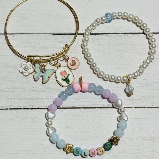 Bloom Bracelet Set | Playful Pastels & Floral Charm - Distinct Designs