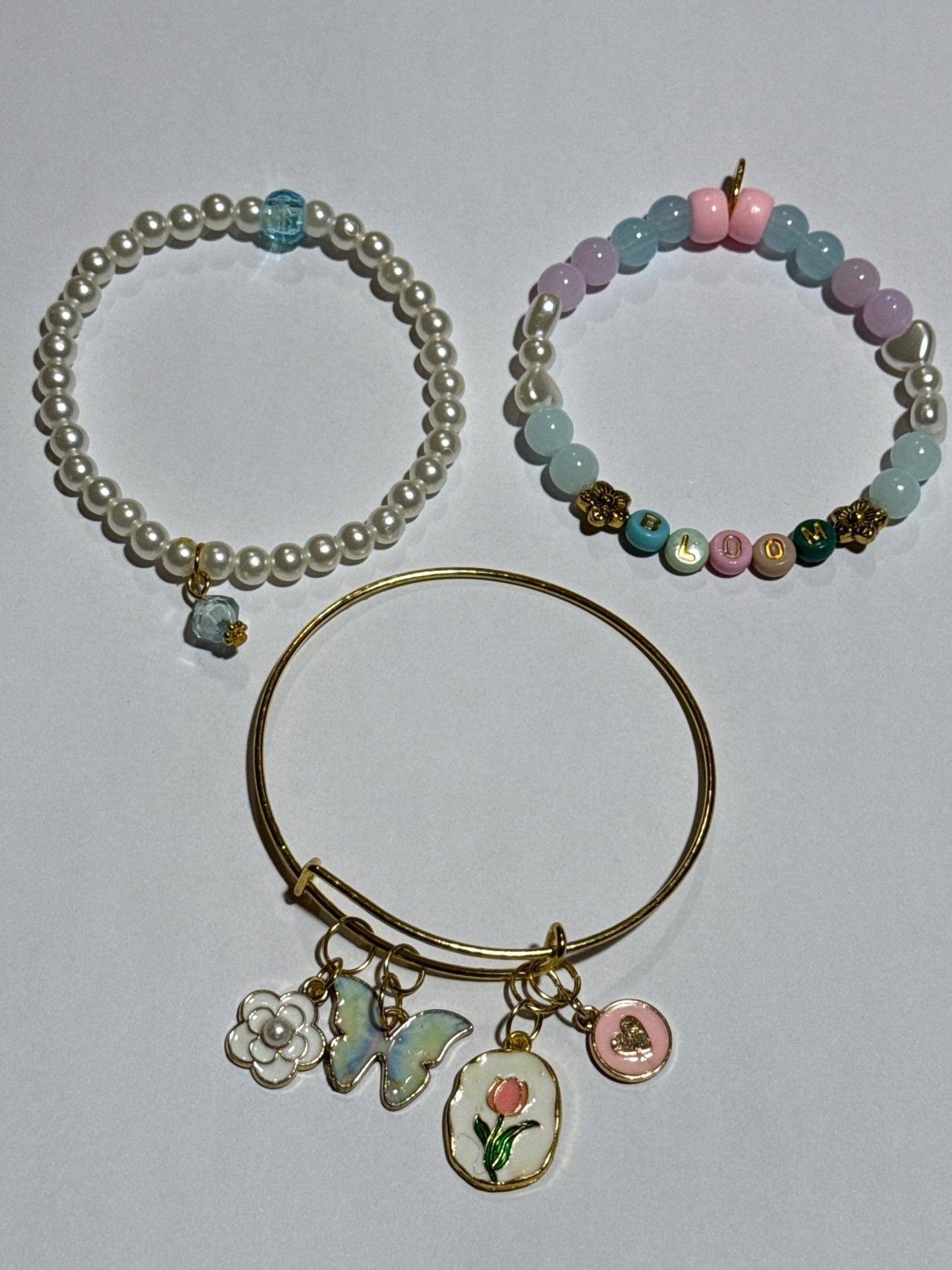 Bloom Bracelet Set | Playful Pastels & Floral Charm - Distinct Designs