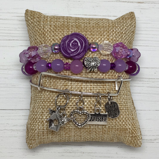Charmed Bangle & Beaded Bracelets | Classic Elegance Handmade Jewelry - Distinct Designs