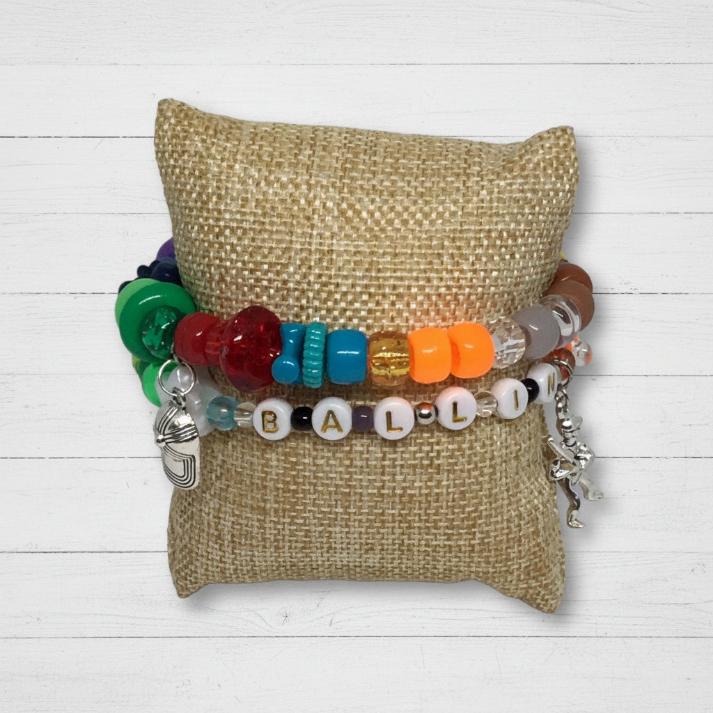 Colorful Baseball Friendship Bracelet Set | Sporty Chic Handmade Jewelry - Distinct Designs