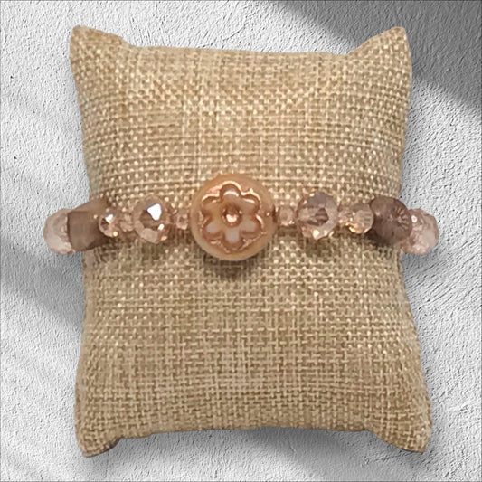 Czech Glass Beaded Stretch Bracelet | Vintage Inspired Classic Elegance Handmade Jewelry - Distinct Designs