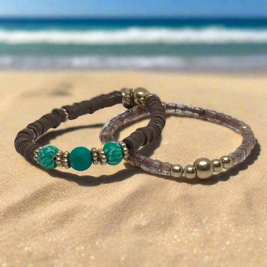 Daintly Beaded Bracelet Set | Boho Chic Handmade Jewelry - Distinct Designs
