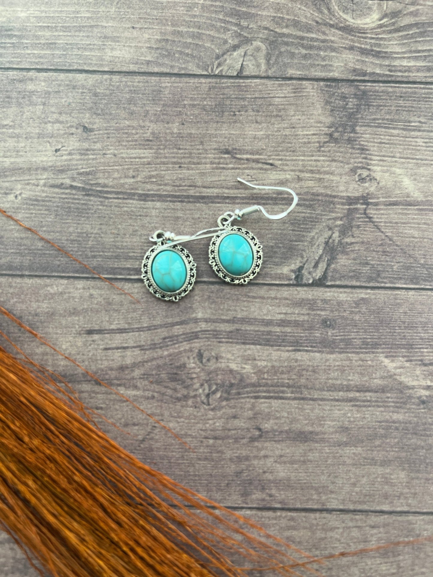 Dangle Faux Turquoise Earrings | Southwestern Ethnic Inspired Handmade Jewelry - Distinct Designs
