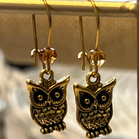 Dangle Owl Earrings | Nature - Inspired Elegance Handmade Jewelry - Distinct Designs