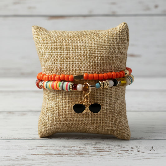 Eclectic Summer Stretch Bracelet Set | Island Spirit Handmade Jewelry - Distinct Designs