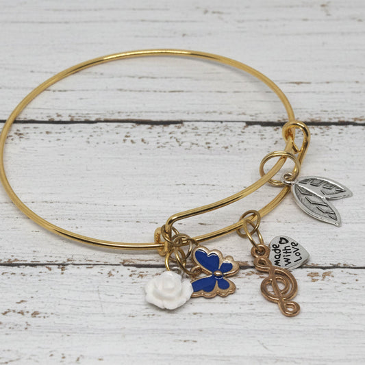 Floral Blue Bracelet Set | Bold Elegance & Confident Style - Distinct Designs