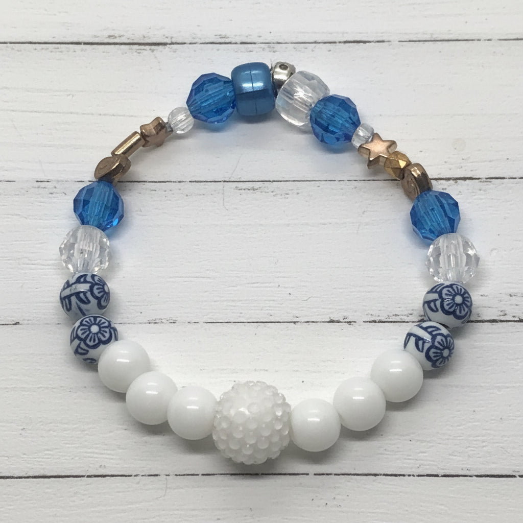 Floral Blue Bracelet Set | Bold Elegance & Confident Style - Distinct Designs