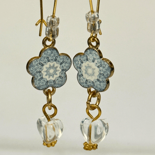 Flower Charms Vintage Inspired Earrings | Boho Chic Handmade Jewelry - Distinct Designs