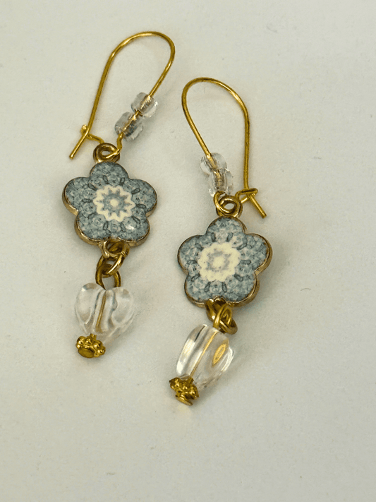 Flower Charms Vintage Inspired Earrings | Boho Chic Handmade Jewelry - Distinct Designs