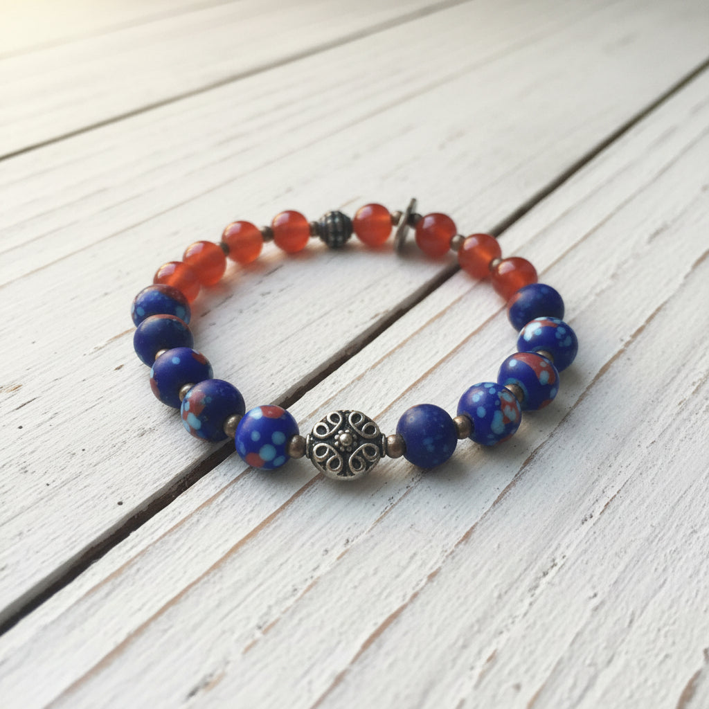 Glass Beaded Bracelet | Boho Chic Handmade Jewelry - Distinct Designs