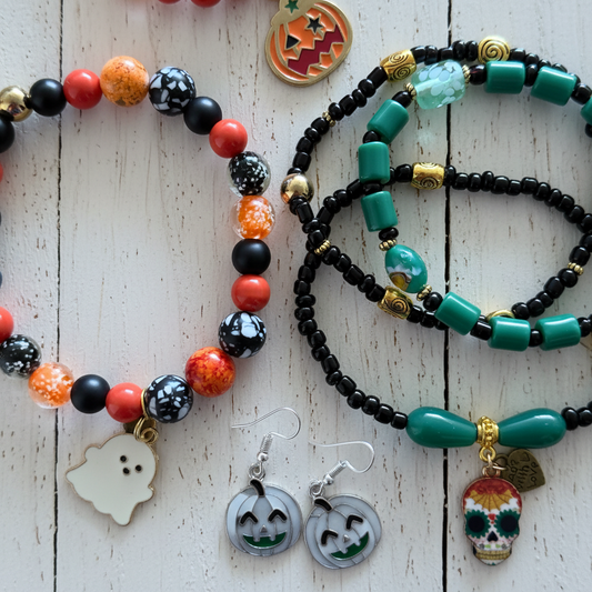 Glass Beaded Charm Bracelets | Witchy Glow Handmade Jewelry - Distinct Designs