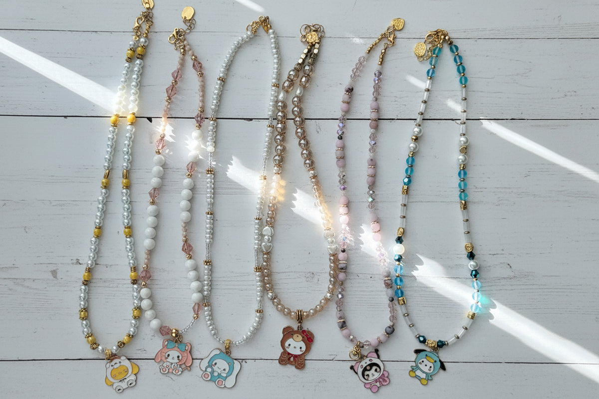 Glass Beaded Necklace | Handmade Kawaii Jewelry - Distinct Designs